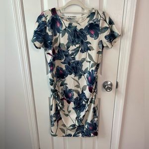 PINKBLUSH Blue Floral Fitted Maternity Dress | Size M
